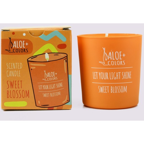 Aloe + Colors Aromatic Soy Candle in Sweet Blossom Jar