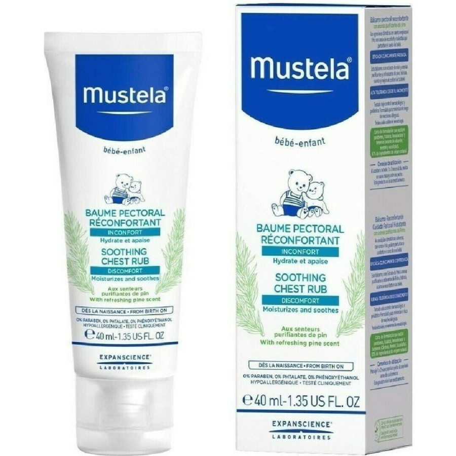 Mustela Soothing Chest Rub Kαταπραυντική Κρέμα Εντριβής Στήθους 40ml