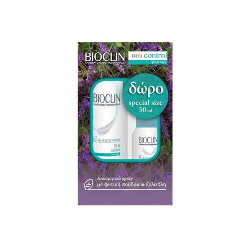 Bioclin Deo Control Spray Talc Αποσμητικό για Έντονη Εφίδρωση 150ml & Δώρο Specail Size 50ml