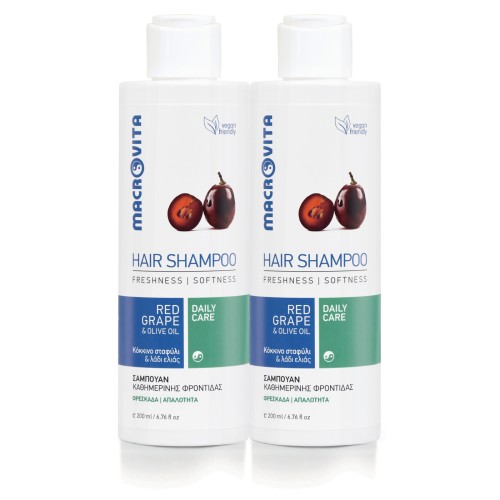 Macrovita Hair Shampoo Σαμπουάν Καθημερινής Φροντίδας 2x200ml