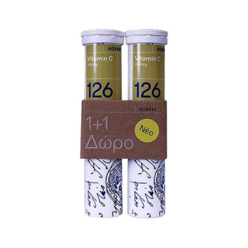 Korres Vitamin C 1000mg 18 Effervescent Tablets 1+1 Gift