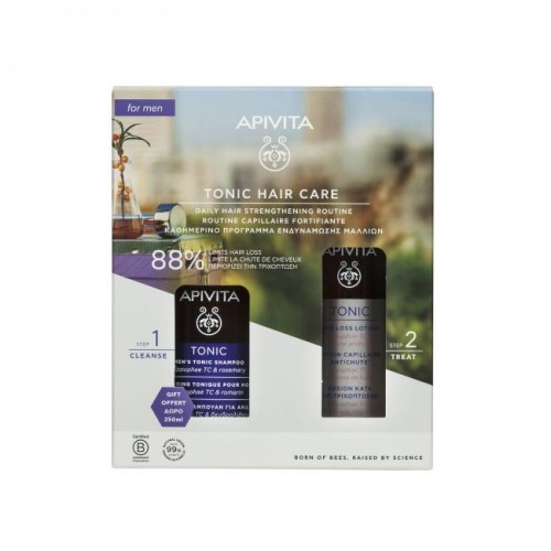 Apivita Tonic Hair Loss Lotion Λοσιόν κατά της Τριχόπτωσης 150ml & Δώρο Men's Tonic Shampoo Τονωτικό Σαμπουάν για Άνδρες 250ml