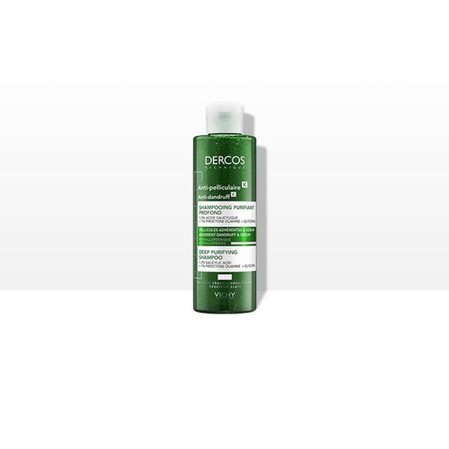 Vichy Dercos Anti-Dandruff K Deep Purifying Shampoo- Απολεπιστικό Σαμπουάν κατά της Πιτυρίδας για Ευαίσθητο Τριχωτό 250ml