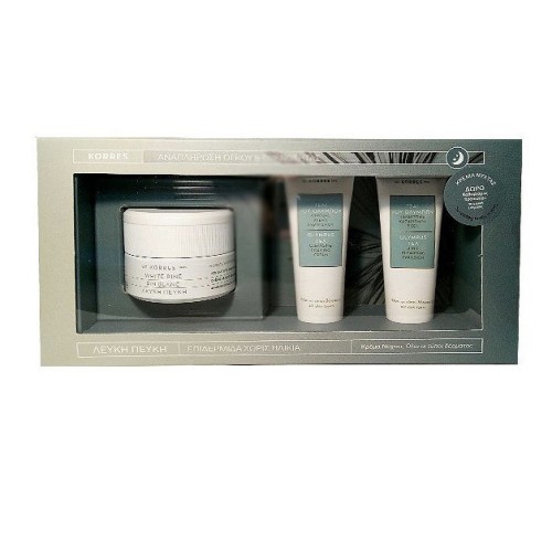 Korres Promo White Pine Night Cream 40ml. + Cleansing Foaming Cream 16ml. + Cleansing Emulsion16ml. for free