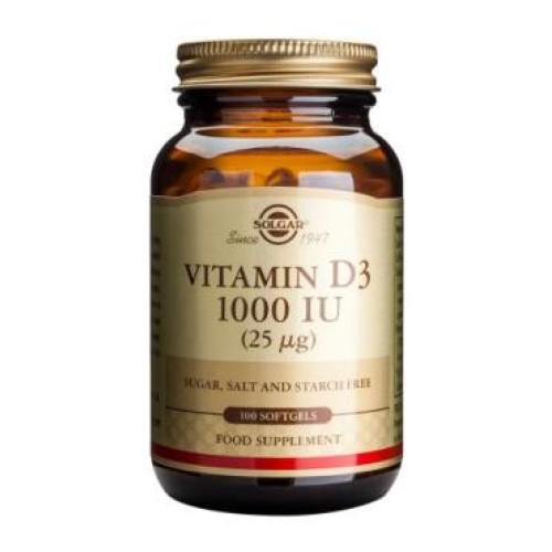 Solgar Vitamin D3 25 μg (1000 IU) 100 Softgels