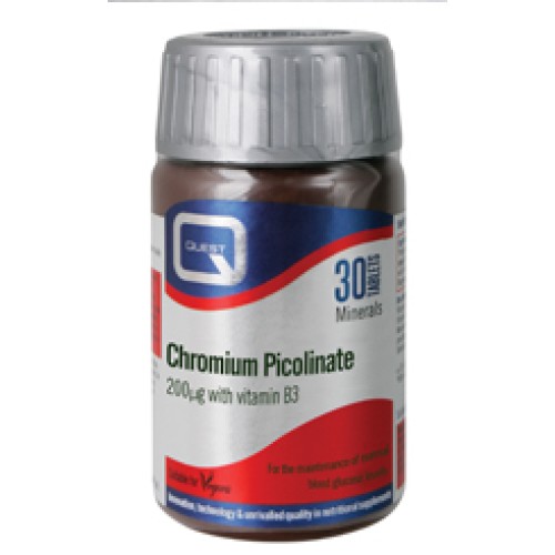 Quest Chromium Picolinate 200mg With Vitamin B3 30Tabs