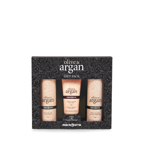Macrovita Olive & Argan Αφροντούζ 200ml + Λοσιόν Σώματος 200ml +Δώρο Κρ. Χεριών 100ml