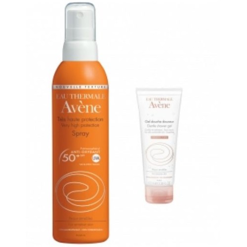 Avene Solaire Αντηλιακό Spray SPF50 200ml + Δώρο Avene Gel Douche 100ml