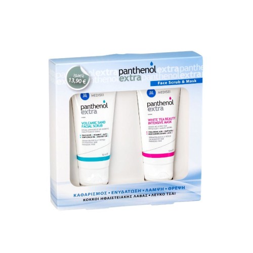Panthenol Extra Scrub Προσώπου και Μάσκα Ενυδάτωσης Προσώπου σε Πακέτο Προσφοράς