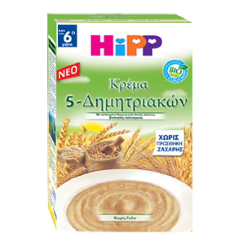 Hipp 5 Δημητριακά Κρέμα Βιολογικής Καλλιέργειας 200γρ