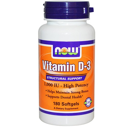 Now Vitamin D-3 1000 IU 180 Softgels
