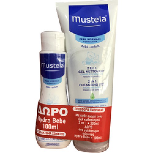 Mustela Bebe Cleansing Gel for Hair and Body 200ml + Δώρο Body Lotion 100ml