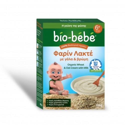 Bio Bebe Φαρίν Λακτέ Με Γάλα & Βρώμη 200γρ