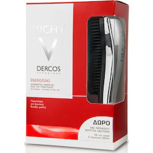 Vichy Dercos Promo 2xEnergising Shampoo 200ml & Δώρο Βούρτσα