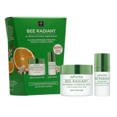 Apivita Bee Radiant Light Cream 50ml + Gift Bee Radiant Eye Cream 15ml