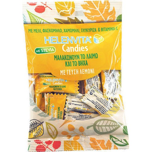 Helenvita Candies Που Μαλακώνουν Το Λαιμό Και Το Βήχα Με Στέβια Και Γεύση Λεμόνι 20 Τεμ