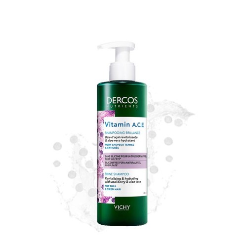 Vichy Dercos Nutrients Vitamin A.C.E Σαμπουάν Για Θαμπά Μαλλιά 250ml