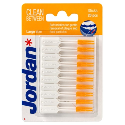 Jordan Clean Between Sticks Μεσοδόντιες Οδοντογλυφίδες Λαστιχένιες Large 20 Τεμ