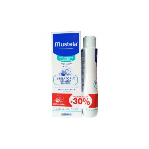 Mustela Stelatopia Emolient Balm 200ml & Stelatopia Λάδι Μπάνιου 200ml