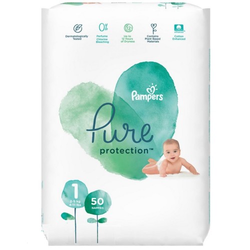 Pampers Pure Protection No 1 για 2-5kg 50τεμάχια