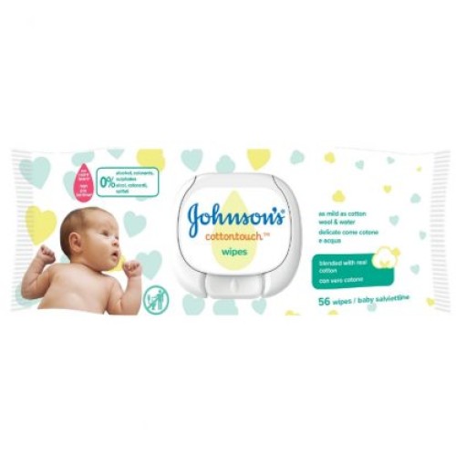 Johnson’s Μωρομάντηλα CottonTouch Sensitive 56τμχ.