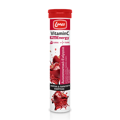 Lanes Vitamin C 500mg Plus Energy 20 Αναβράζοντα Δισκία