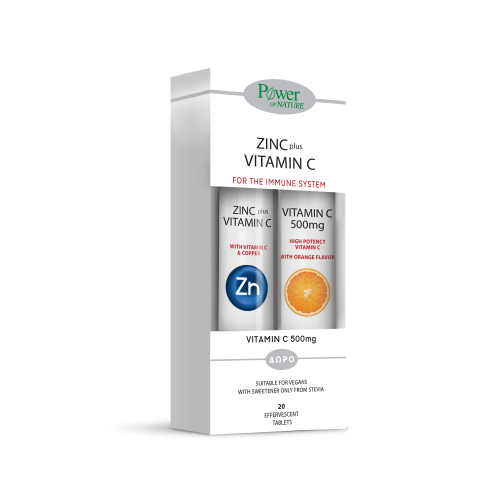 Power Health Zinc + Vitamin C  20 Αναβράζοντα Δισκία + Vitamin C 500mg 20 Αναβράζοντα Δισκία