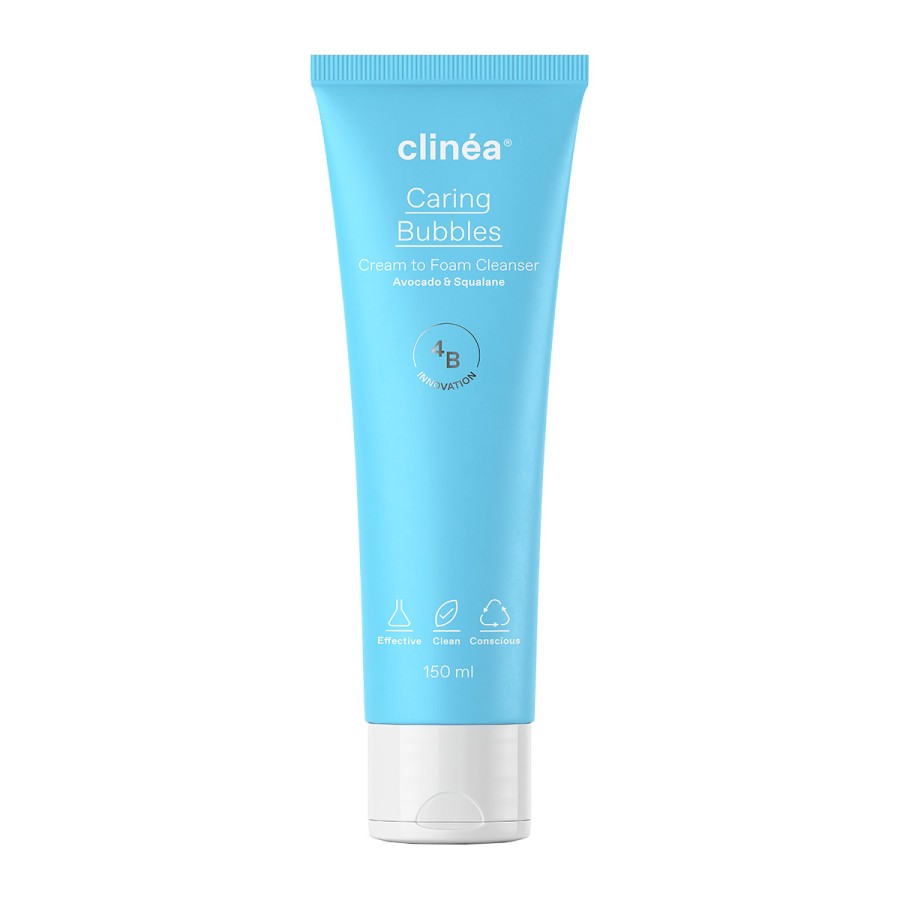 Clinea Caring Bubbles Κρεμώδης Αφρός Καθαρισμού Προσώπου, 150ml