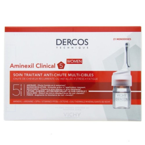 Vichy Dercos Aminexil Clinical 5-Αμπούλες Τριχόπτωσης Για Γυναίκες 21 Tεμ