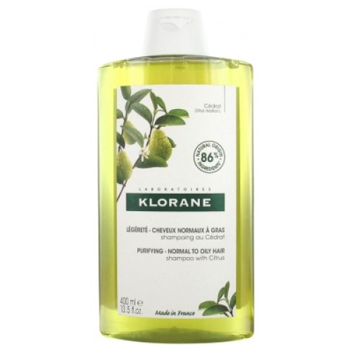 Klorane Normal to Oily Hair Shampoo with Citrus 400ml