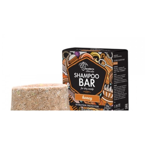 Macrovita Shampoo Bar Στερεό Σαμπουάν Honey κατά της ξηροδερμίας 80g