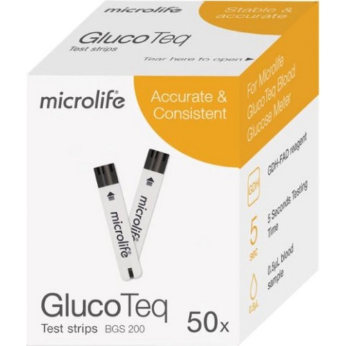 Microlife GlucoTeq Ταινίες Μέτρησης Σακχάρου, 50τεμ