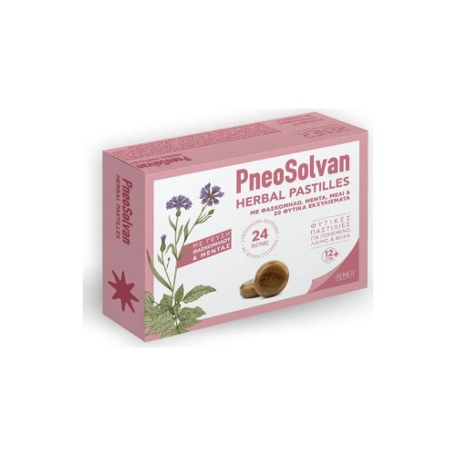 PneoSolvan Herbal Pastilles Καραμέλες Για Τον Λαιμό Και Τον Βήχα 24τμχ