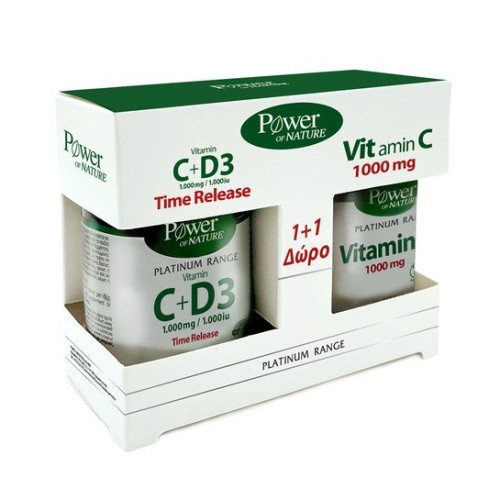 Power Health Vitamin C + D3 1000mg 30Δίσκια + Vitamin C 1000mg 20Δισκία 