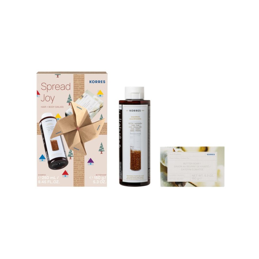 Korres Promo Spread Joy Hair - Body Dailies Shampoo 250ml & Butter Soap 150gr