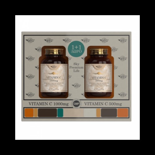 Sky Premium Life Vitamin C 1000mg 60 tabs + Δώρο Vitamin C 500mg 60 tabs