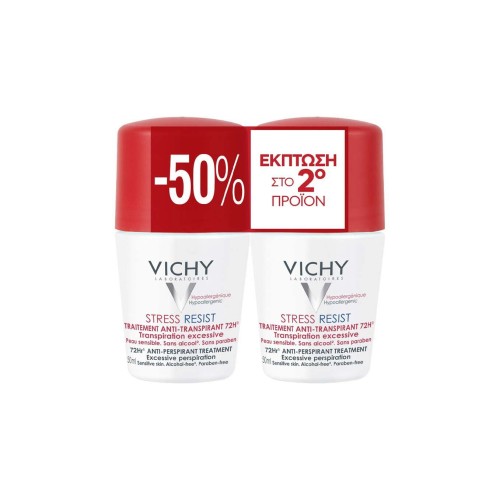 Vichy Deodorant Roll On Stress Resist Αποσμητικό Για Εντατική Φροντίδα 72Ωρών 50ml -50% Στο 2 Προίον