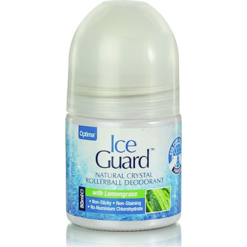 Optima Ice Guard Natural Crystal Roll On Αποσμητικό Λεμονόχορτο 50ml