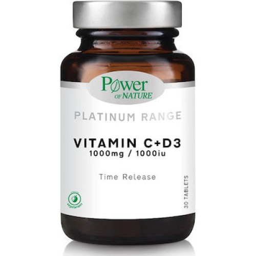 Power of Nature Platinum Range Vitamin C & D3 1000 mg / 1000 IU Time Release 30 tabs