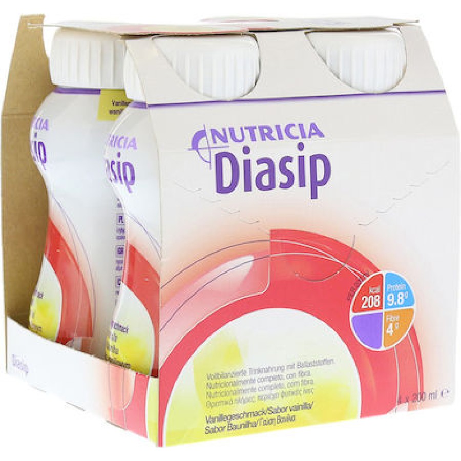 Nutricia Fortimel Diasip Γεύση Βανίλια 4x200ml