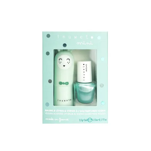Inuwet Mini Duo Pack Apple Vegan Scented Lip Balm 3,5gr + Water-Based Nail Polish 5ml