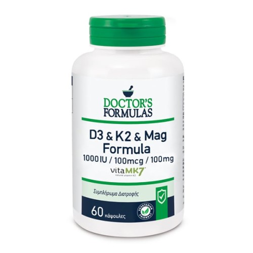 Doctor's Formulas D3 1000IU & K2 100Mg & Mag 100Mg Formula 60Caps
