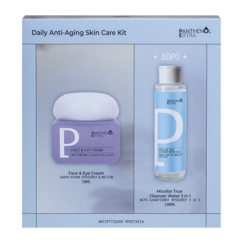 Panthenol Extra Daily Anti-Aging Skin Care KIt Face & Eye Cream 50ml + Micellar True Cleanser Water 3in1 100ml