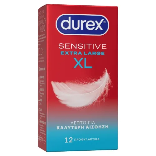 Durex Sensitive XL Προφυλακτικά Λεπτά - Άνετη Εφαρμογή 12τμχ
