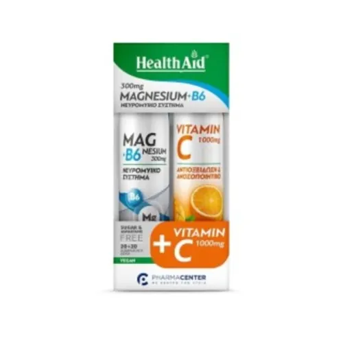 Health Aid Magnesium+B6 20 Effe+Vitamin C1000mg 20 Effe Tabs