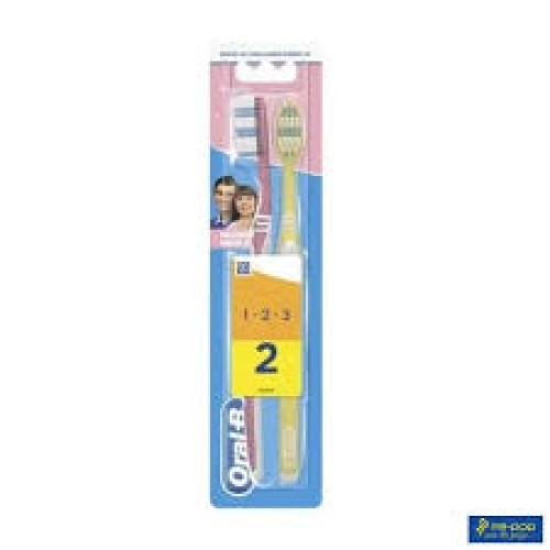 Oral-B Οδοντόβουρτσα 1-2-3 Delicate White Μέτρια 2τμχ