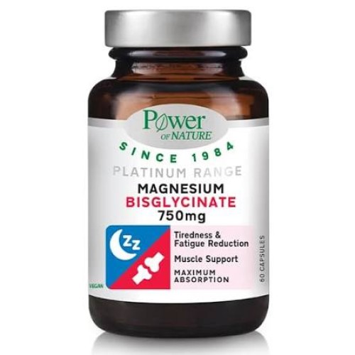 Power of Nature Platinum Range Magnesium Bisglycinate 750mg 60Caps