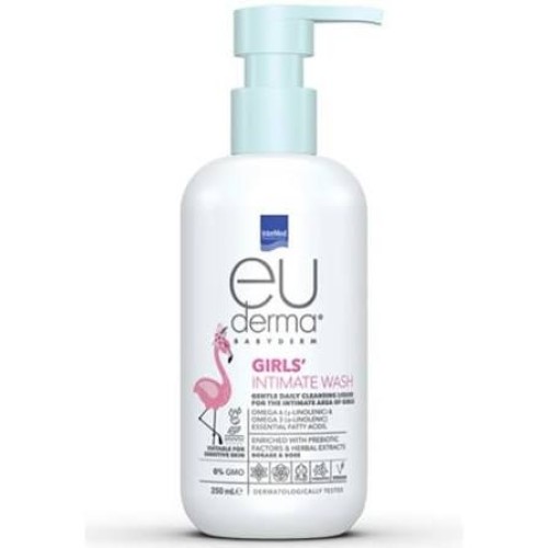 Euderma Babyderm Girls' Intimate Wash Καθημερινό Καθαριστικό Υγρό για την Ευαίσθητη Περιοχή των Κοριτσιών 250ml