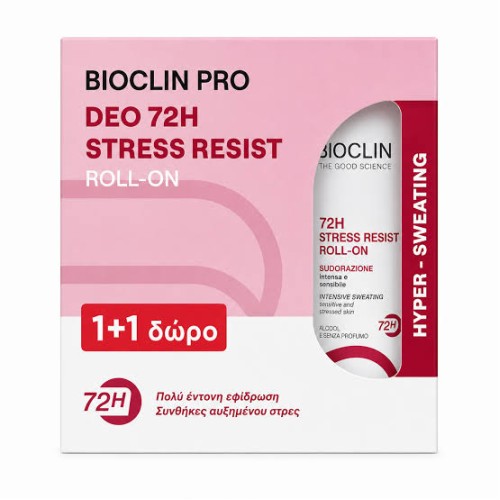 Bioclin Pro Deo Stress Resist Deo Roll-On 72h 50ml 1+1 Δώρο