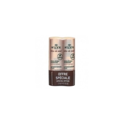 Nuxe Rêve de Miel Lip Moisturizing Stick Ενυδατικό Lipstick για Ξηρά - Σκασμένα Χείλη 2x4g